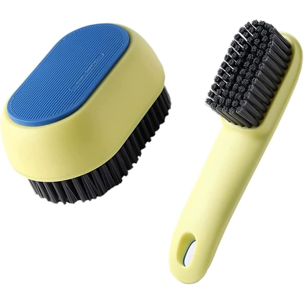 Household Laundry Scrub Brush， for Clothes Shoes Sneaker Portable Soft Plastic Cleaning Washing Brush with Comfortable Grip（2 pcs）