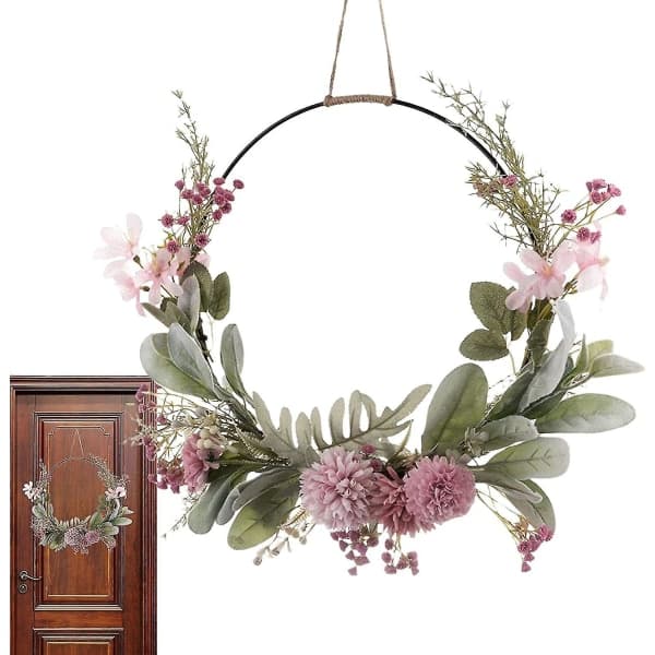 Helårs kunstig blomsterkrans for dørdekorasjon