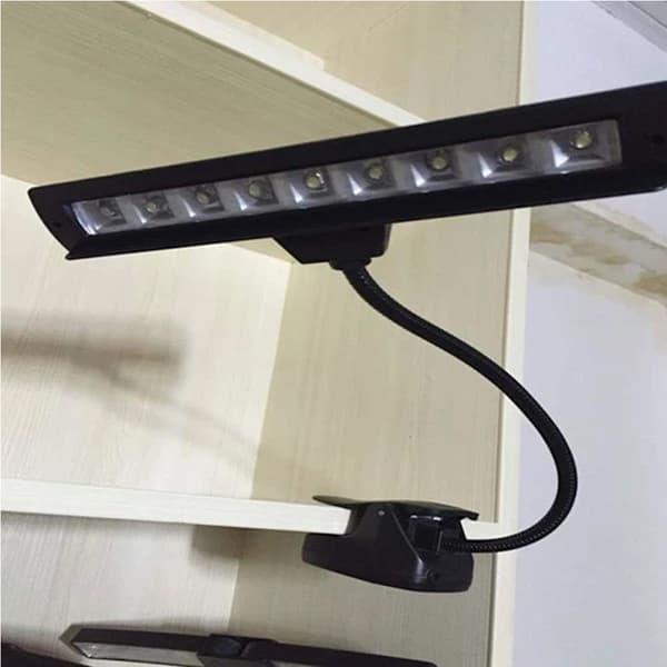 Täysin säädettävä 9 LED-klipsikiinnitteinen nuottitelinevalo