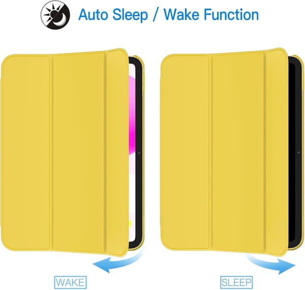 iPad 11:e/10:e generationen (2025/2022) Slim Stativfodral med Auto Wake/Sleep - Gul[JUN] Gul