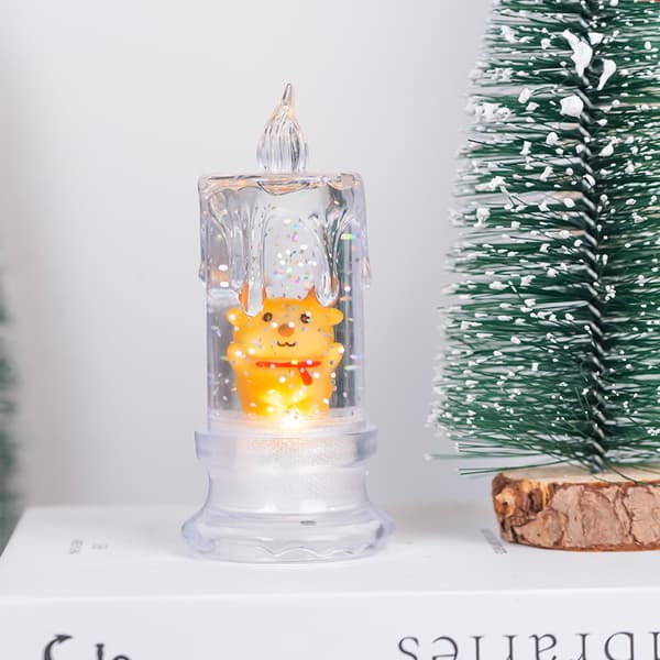 LED Julelys med Glitter, 4-pakning Flammeløse Telys [JUN]
