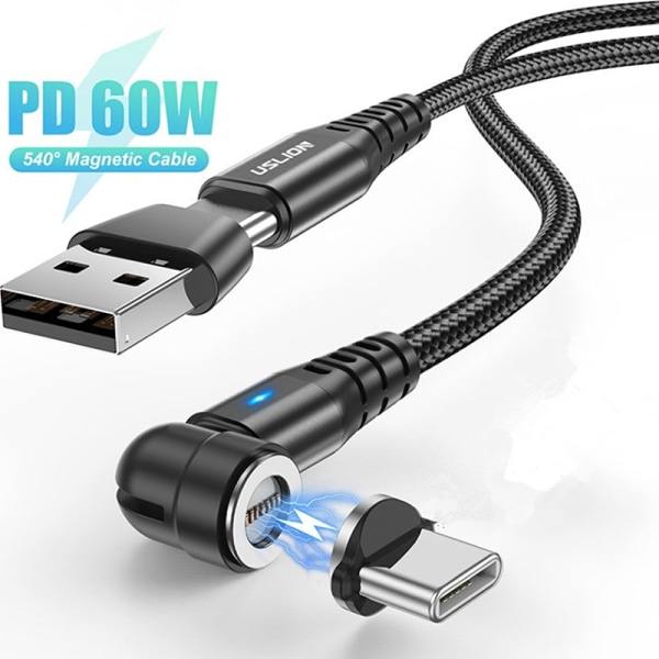 PD60W Magnetisk Kabel Snabbladdning Magnetisk Datasladd Röd 1M