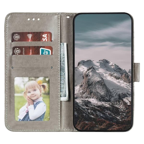 Samsung Galaxy A56 5G PU Läder Mandala Plånboksfodral i Grå[JUN] Multicolor Grey