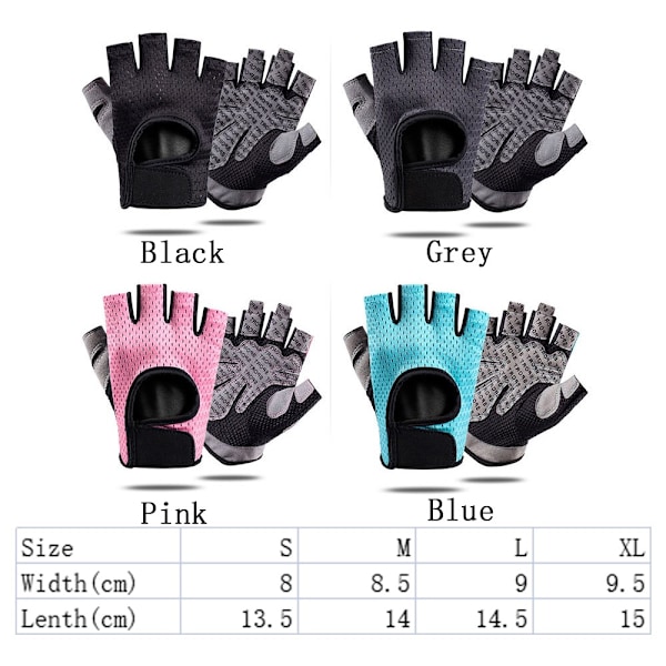 Halvfinger Fitness Handskar Herr Dam Träningshandskar Rosa Pink S