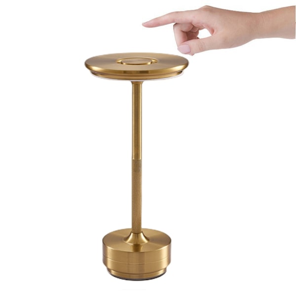 Trådløs skrivebordslampe Dimbar metall USB-oppladbar skrivebordslampe - 1 stk Gull
