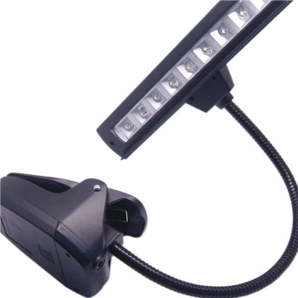 Täysin säädettävä 9 LED-klipsikiinnitteinen nuottitelinevalo