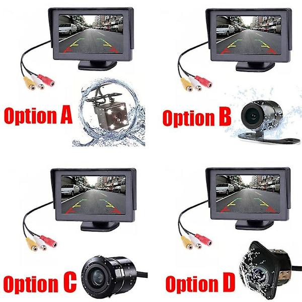 4,3 tuuman auton peruutusnäyttö peruutuskameralla autoille Suv Sedan (FMY)