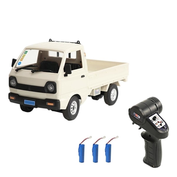 1 Sett WPL D12 Mini RC Lastebil Bil 1:16 Skala Simulering Børstet White 3 Pieces Batteries