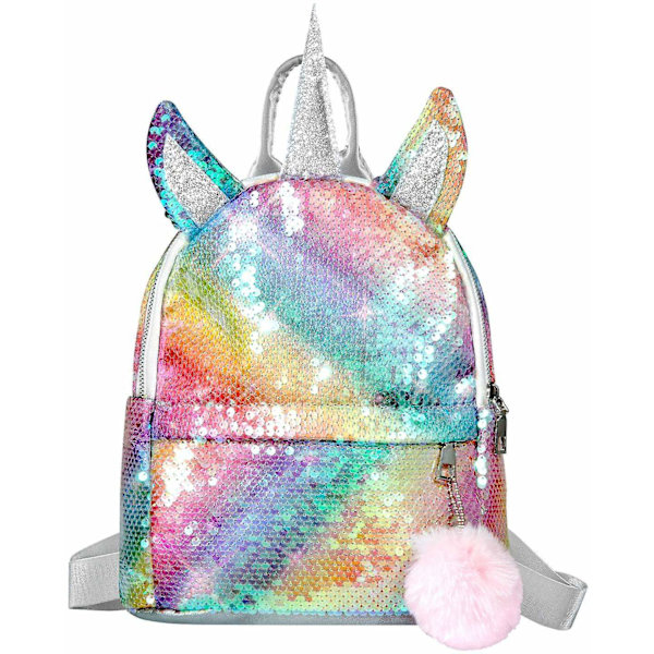 Piger rygsæk med pailletter Unicorn skoletaske Slidstærk rejserygsæk - Perfekt colorful1
