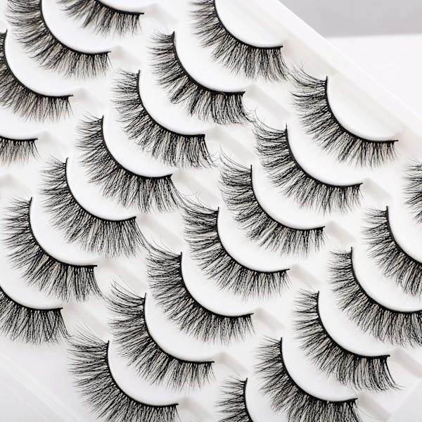 Fransar Lösögonfransar Cat Eyes Wispy Naturliga Faux Mink Fransar 14 Par Pack Lätt Volym Korta Falska Ögonfransar Multipack