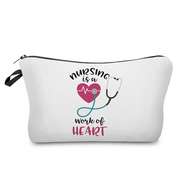 Animerade Tryck Sjuksköterska Kosmetikväska Sjukhus Läkare Present Sminkväska Resor Mini Toalettväska Damväska Organizer Insats hz6989 Nurse Bag