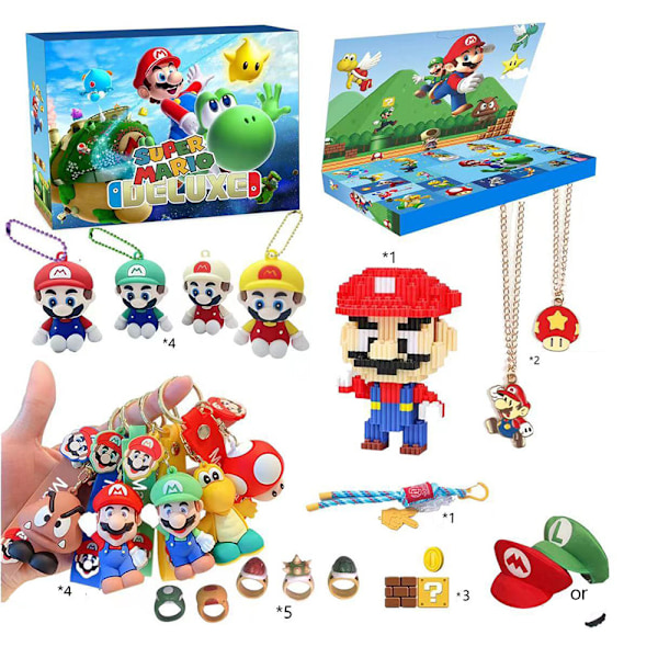 Adventskalender 2023 Julekalender 24 Sød Mario Blind Box Sæt