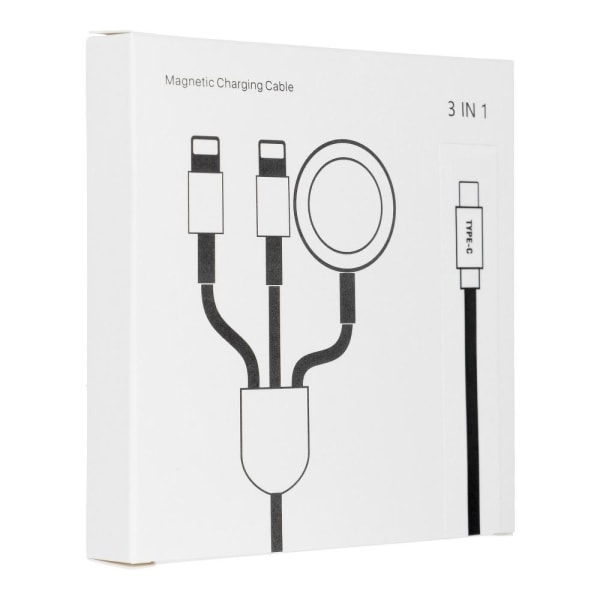 3in1 iPhone Lightning 2st + Apple Watch 3W till USB-C 70
