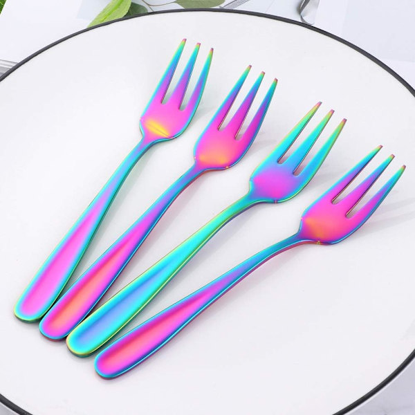 Tekakor Pienet Jälkiruokalusikat Kakkulusikat Ruostumaton Teräs Värikkäät 8 kpl Colorful