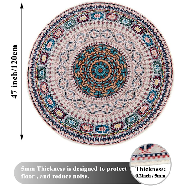 Kontorstolmatte 120cm Stille Sklisikker Spillstolpute Beskyttende Gulvsirkel Kontorgulvmatte Tregulv Ca.