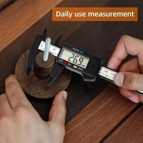 Digital Elektronisk Mikrometer Skydelære med Stor LCD-skærm til Præcisionsmåling 【Black】