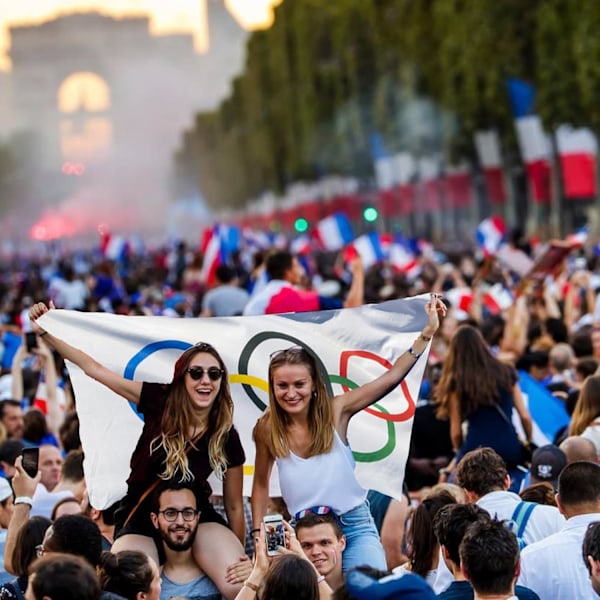 OL-flag, Paris 2024 OL-flagger, 150x90 cm Olympiske Leges flagdekoration, OL-dekoration 2024, OL-flagger 2024