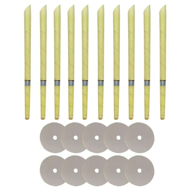 10-pak Ørelys - Fremstillet af bivoks - Aromaterapi multicolor