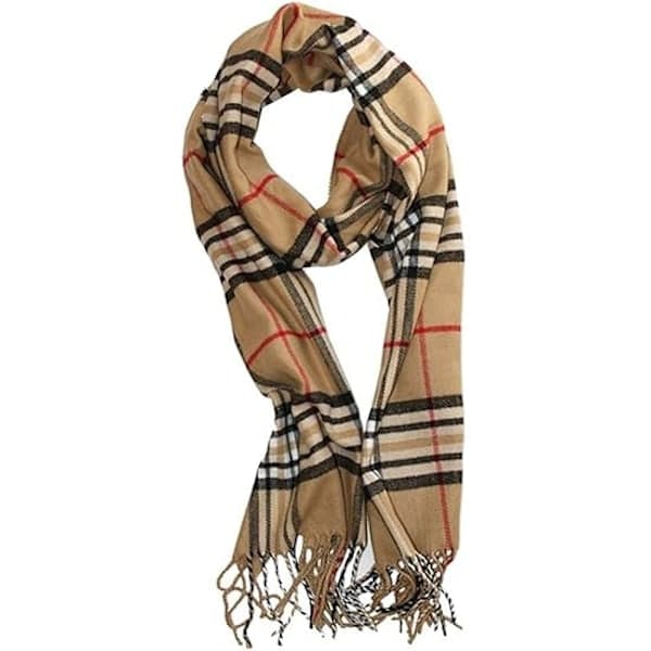 Kashmir-Soft Klassisk Kamelternet Vinterhalstørklæde[JUN] Camel Plaid