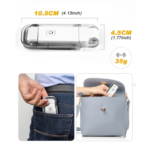 Leselys USB Oppladbar 2 Lysstyrke Justerbar Hvit