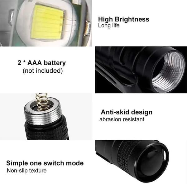 2-pak taktiske LED-penlygter med klips