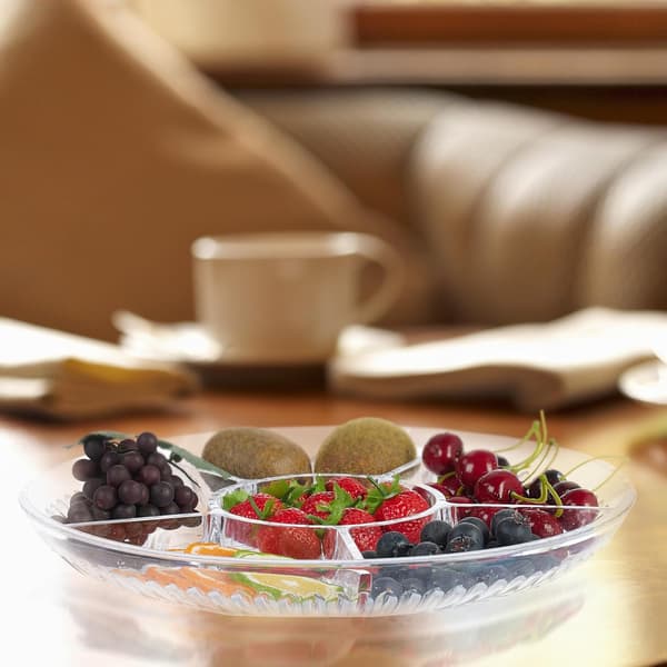 Snackserveringsbrett med rom, 2-pakning, 32 cm for godteri og chips [JUN]