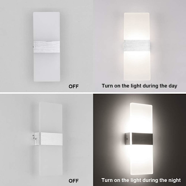2-pack Vägglampa för inomhusbruk, 12W LED, Kreativ Design Decora