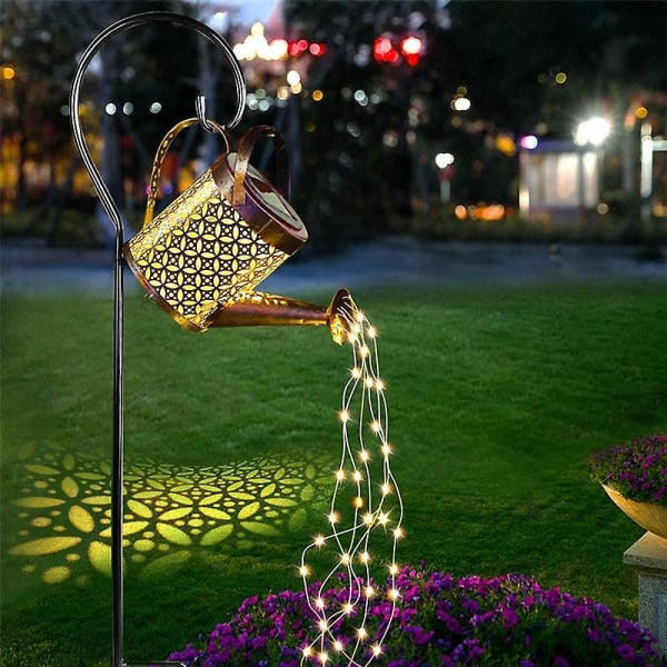 Aurinkokenno-LED-kastelukannuvalo ulkokäyttöön, puutarhavalot koukulla patiolle, parvekkeelle, puutarhakoristeluun, vilkkuva