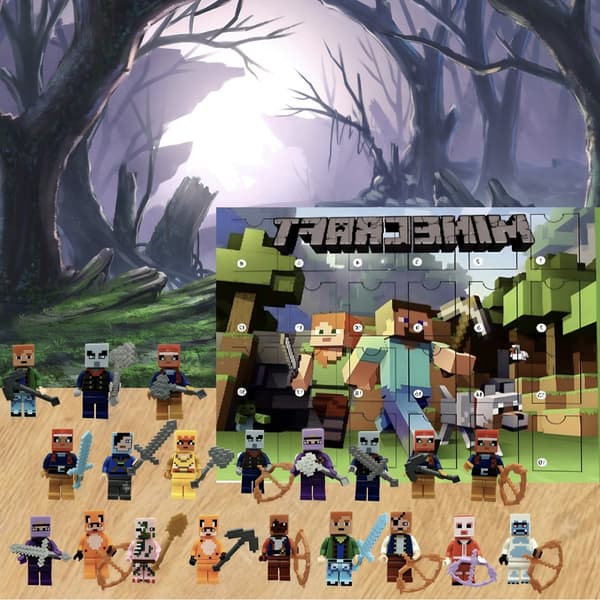 Minecraft Julekalender 2024 - 24 Dages Legetøjsbyggesæt til Børn[JUN]