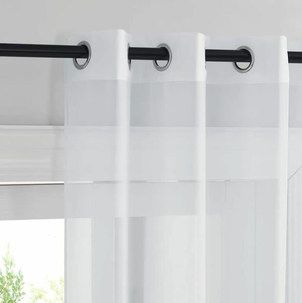 Skira vita gardiner - 2-pack 140x160 cm Lätta draperier[JUN]