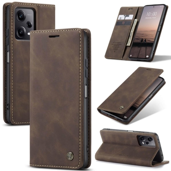 CaseMe Lommebokveske med kortlomme for Xiaomi Redmi Note 12 Pro 5G Kaffe