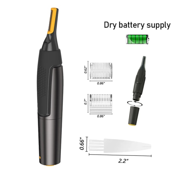 Ultratynd præcisionstrimmer elektrisk næsehårstrimmer Mini bærbar øretrimmer til mænd næsehårstrimmer Vandafvisende Sikker rengøring Battery version