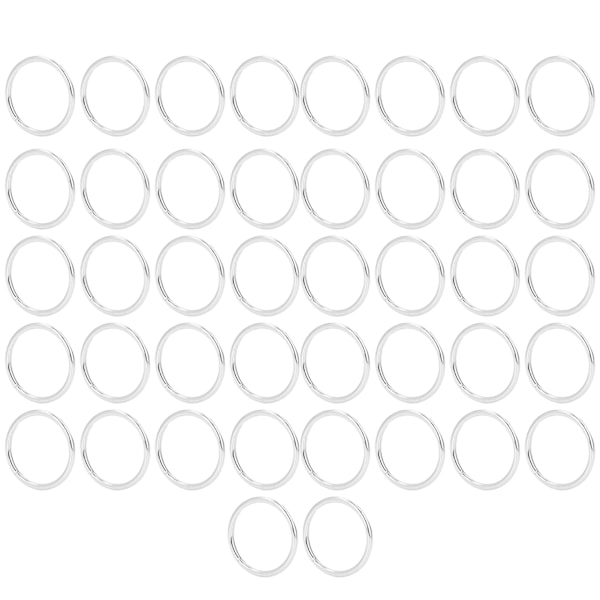 50 stk åbne ringspænder sølv elektroplettering poleringsproces enkel matchning DIY tøjtilbehør materiale 38x3,5 mm