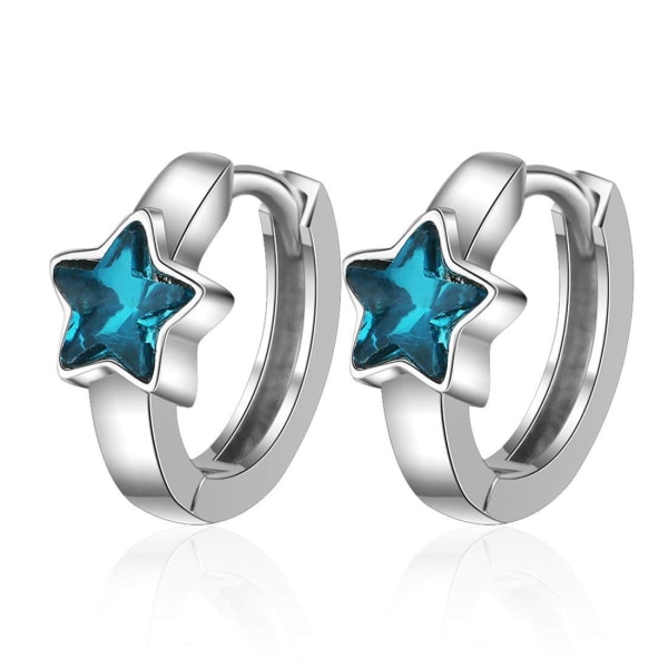925 Silver Blue Star Stud örhängen - Kvinnor/Flickor