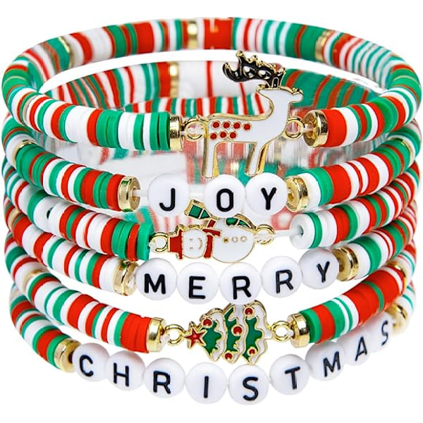 6 Pack Cute Xmas Bracelets for Women Teen Girls as Party Gifts