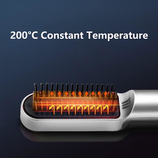 Kannettava langaton hiusten suoristusharja 200°C vakiolämpötilalla