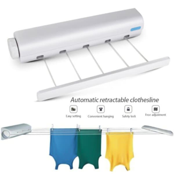 Retracting Clothesline Wall Mounted Clothesline Clothes Drying Rack Clothesline Clothesline Five Ropes