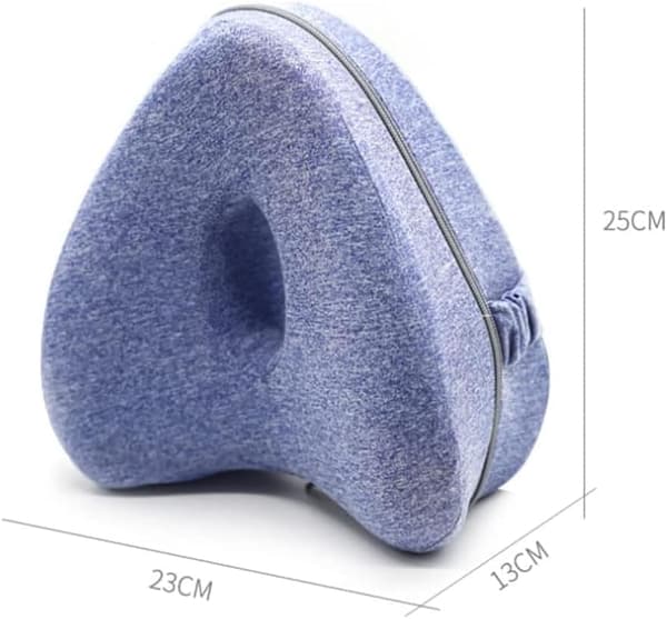 Memory Foam Knæpude til Sidesovere, Ortopædisk Støtte til Hofter og Ben [JUN] Lake blue