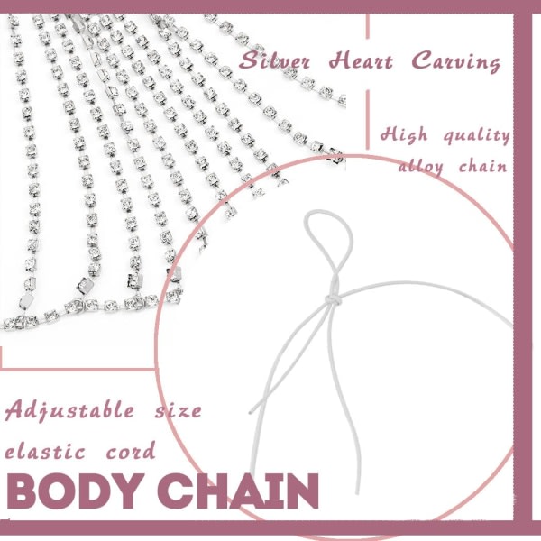 Crystal Body Chain Sparkly Rhinestone Bikinikedjor