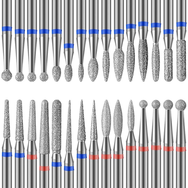 30 stk Neglebormaskin Diamanter Profesjonelle Neglebormaskin Bits Fjern Gel Akryl Neglebånd Wolframkarbid Neglebormaskin Bits Set 1