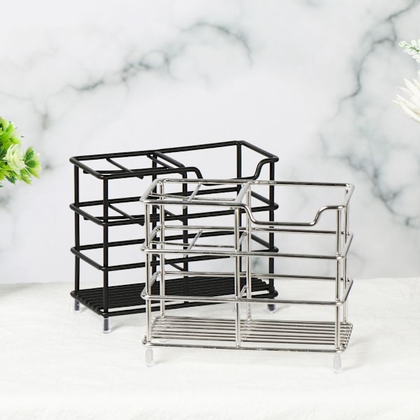 Tandbørsteholder Opbevaringsstativ SORT 6 GRID black