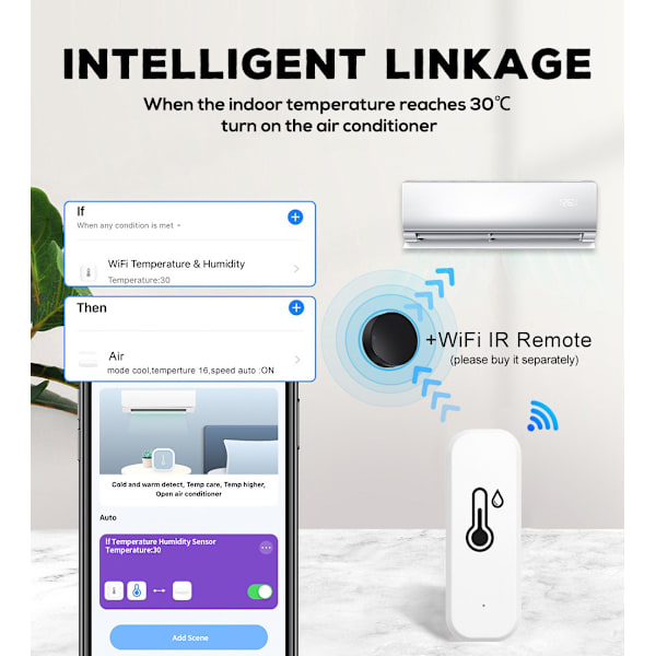 Smart WiFi Termometer & Hygrometer 4-pack med appvarningar