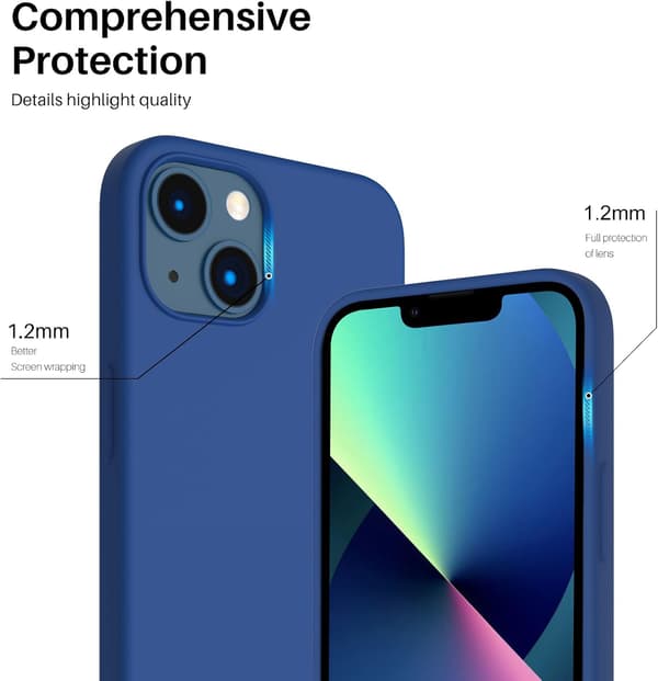 Støtsikkert flytende silikondeksel til iPhone 13 6.1\" - Ultratynn helkroppsbeskyttelse [JUN] Royal Blue