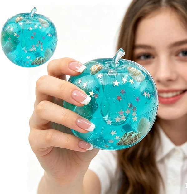Sininen valtameri Slushy Omena Squishy, Geelitäytteiset Fidget Puristuslelut Ahdistuksen Lievitykseen