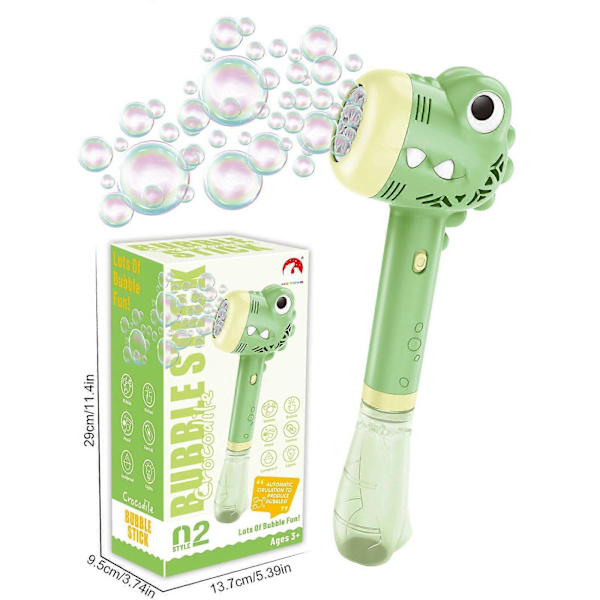 Bubbelpistol för barn med ljus och ljud - Kycklingbubbelblåsare för utomhuslek - Födelsedagspresent till fest [JUN] Green