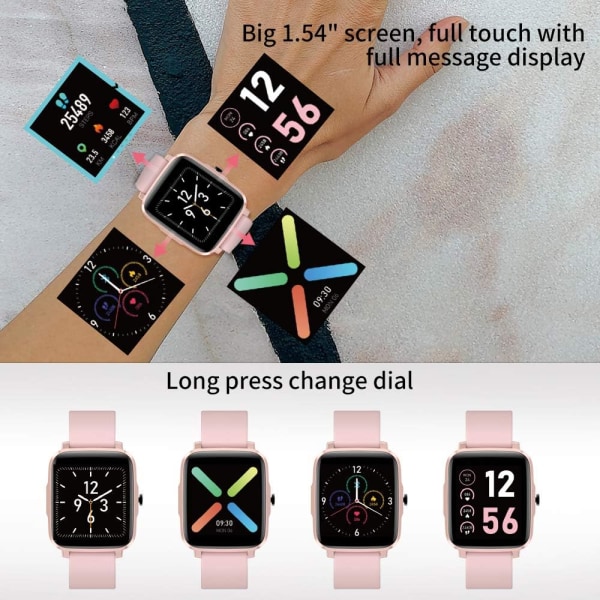 Smart Watch 1,54" helpekskärm för Android iOS-aktivitet