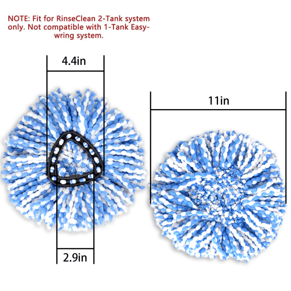2-pack ersättningshuvuden kompatibla med O-Cedar EasyWring RinseClean Spin Mop