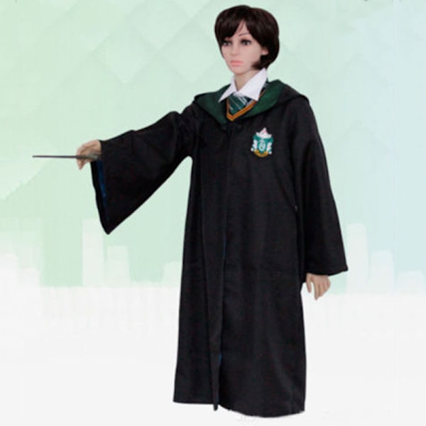 Harry Potter Magisk Roba Cosplay Skoluniform Kappa Halloween Grön Green XL