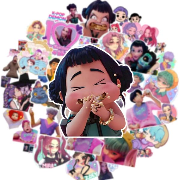 Kpop Demon Hunters Huntrix Saja Boys Sticker Pack - 50 st [JUN] ONESIZE