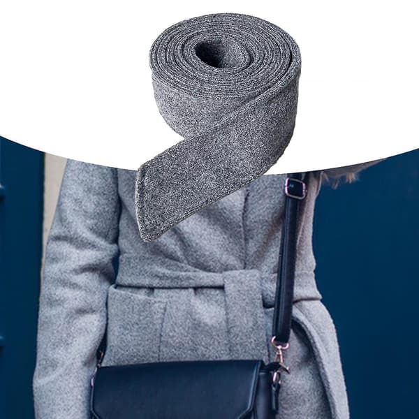 Grått bredt midjebelte for dameullkåper og trenchcoats[JUN] 180cmx5cm gray